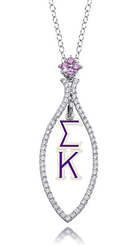 Sigma Kappa Lavaliere and Cz Necklace