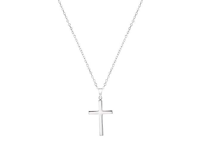 Gold & Honey 1995 G&H Sterling Silver Classic Cross Pendant Necklace with Chain