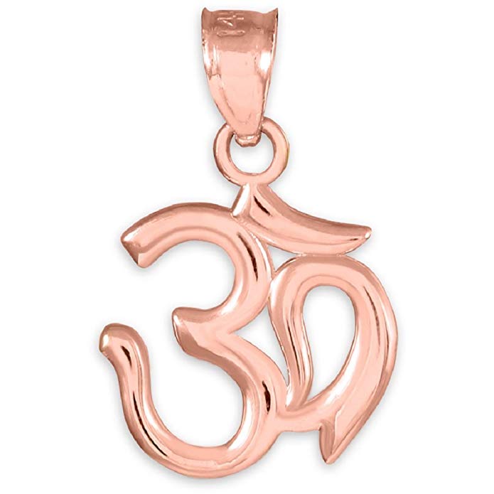 14K Rose Gold Hindu Meditation Charm Yoga 