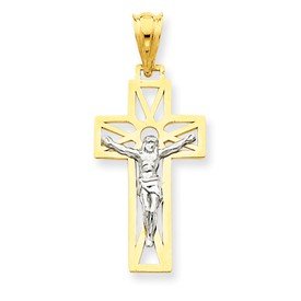 Jewels By Lux 14K Two-tone Crucifix Pendant