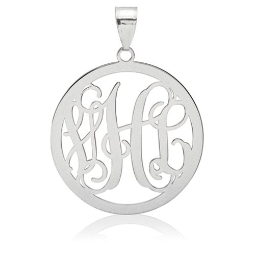 Monogram Medallion Pendant, Sterling Silver, Personalized