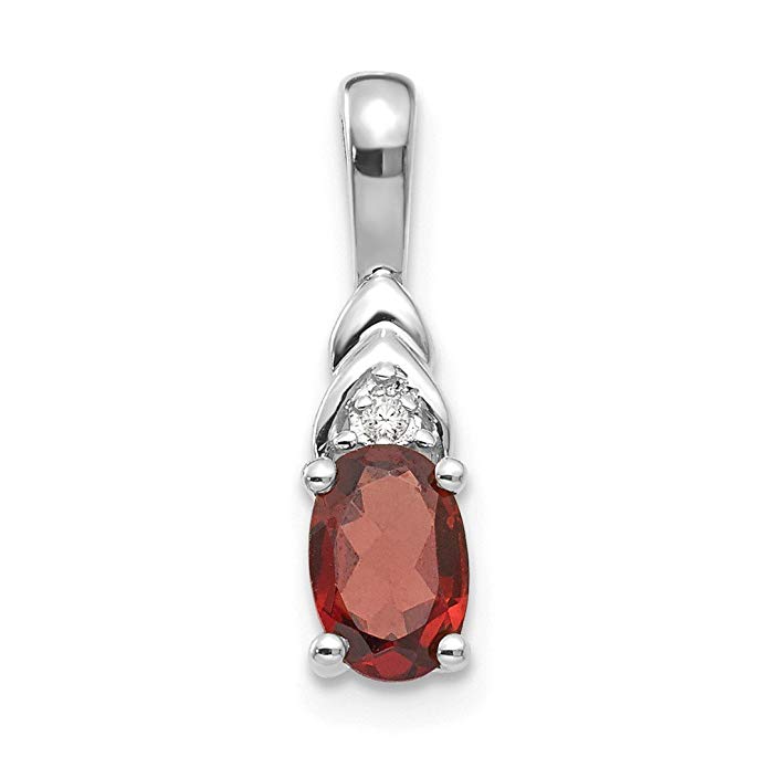 ICE CARATS 14kt White Gold Red Garnet Diamond Pendant Charm Necklace Gemstone Birthstone January Set Style Fine Jewelry Ideal Gifts For Women Gift Set From Heart