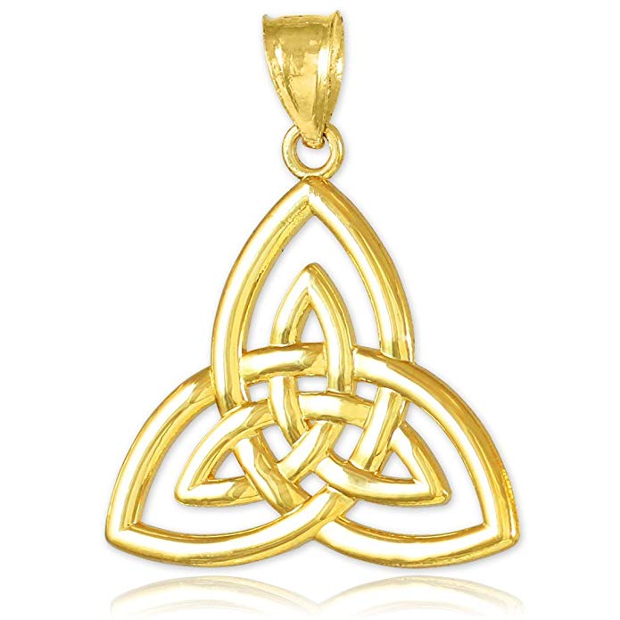 14k Gold Celtic Charm Triquetra Pendant