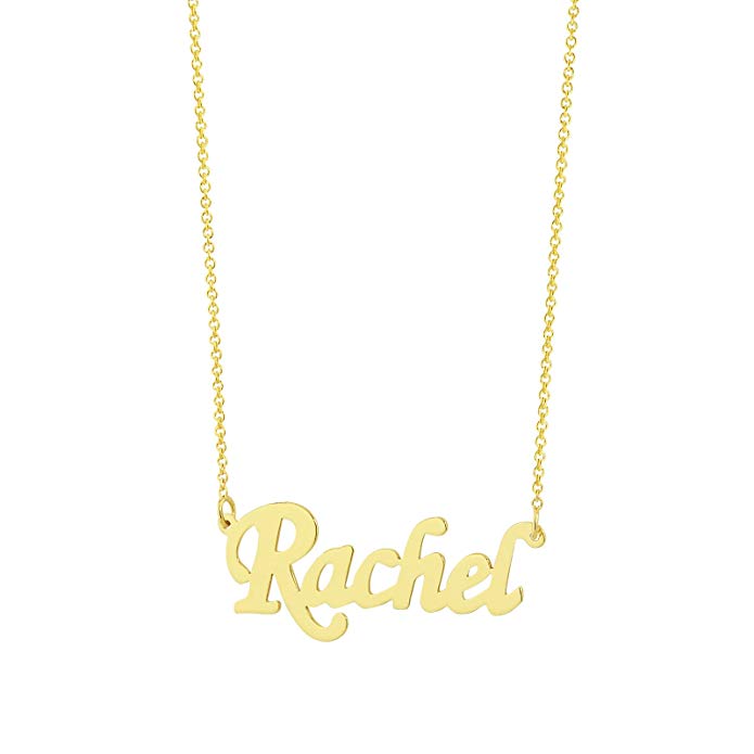 Solid 10k Gold Dainty Small 1 Inch Name Necklace Personalized Script Monogrammed Minimal Jewelry