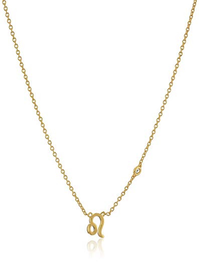 Shy by SE Leo Zodiac Necklace with Diamond Bezel