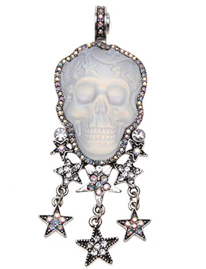 KIRKS FOLLY STARLIGHT DREAM SKULL MAGNETIC ENHANCER silvertone crystal ab