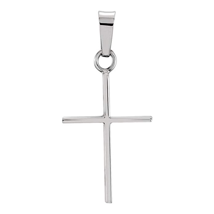 LooptyHoops 14K Gold Thin Simple Cross Charm Pendant