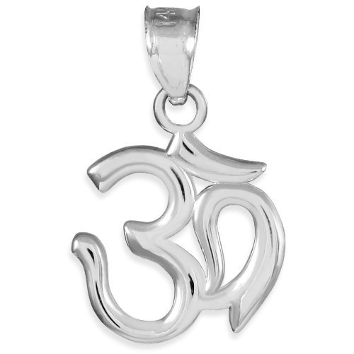 14K White Gold Hindu Meditation Charm Yoga 