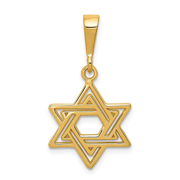 ICE CARATS 14kt Yellow Gold Jewish Star Pendant Charm Necklace Religious Judaica Fine Jewelry Ideal Gifts For Women Gift Set From Heart