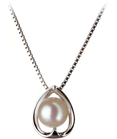 Amanda White 6-7mm AA Quality Japanese Akoya 925 Sterling Silver Cultured Pearl Pendant