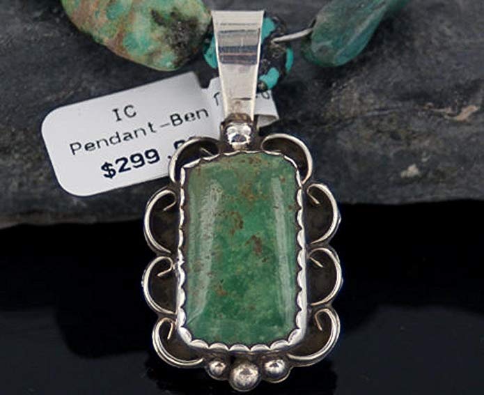 $500 Retail Tag Handmade Authentic Silver Navajo Natural Turquoise Native American Necklace