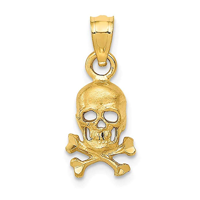 ICE CARATS 14kt Yellow Gold Skull Cross Religious Bones Pendant Charm Necklace Sea Shore Dagger Dragon Fine Jewelry Ideal Gifts For Women Gift Set From Heart