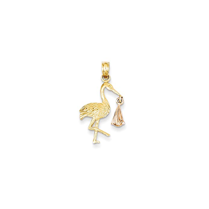 Roy Rose Jewelry 14K Two-Tone Gold Stork Pendant