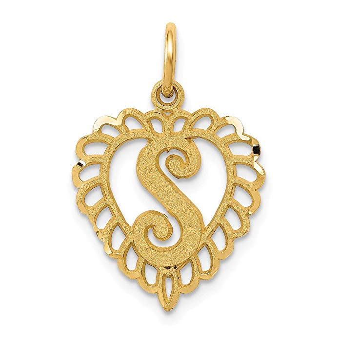 ICE CARATS 14kt Yellow Gold Initialcharm Necklace Pendant Charm Initial Fine Jewelry Ideal Gifts For Women Gift Set From Heart