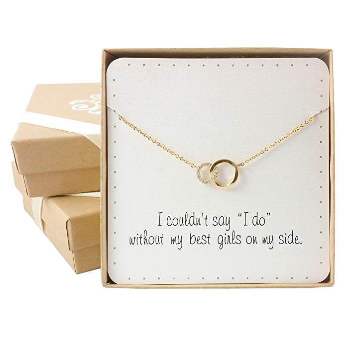 Bridesmaid Gift - Delicate Infinity Interlocking Circles Necklace (16