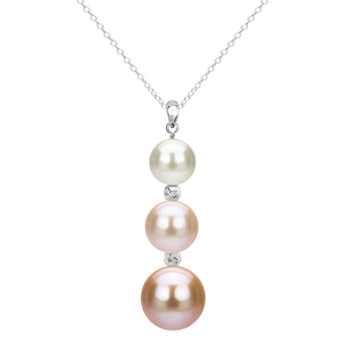 Chain Freshwater Cultured Pearl Necklace Pendant Jewelry for Women 18 ...